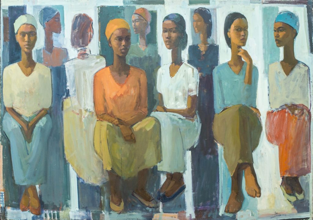 Tadesse Mesfin, Pillars of Life: Market Day (2018). Courtesy Addis Fine Art.